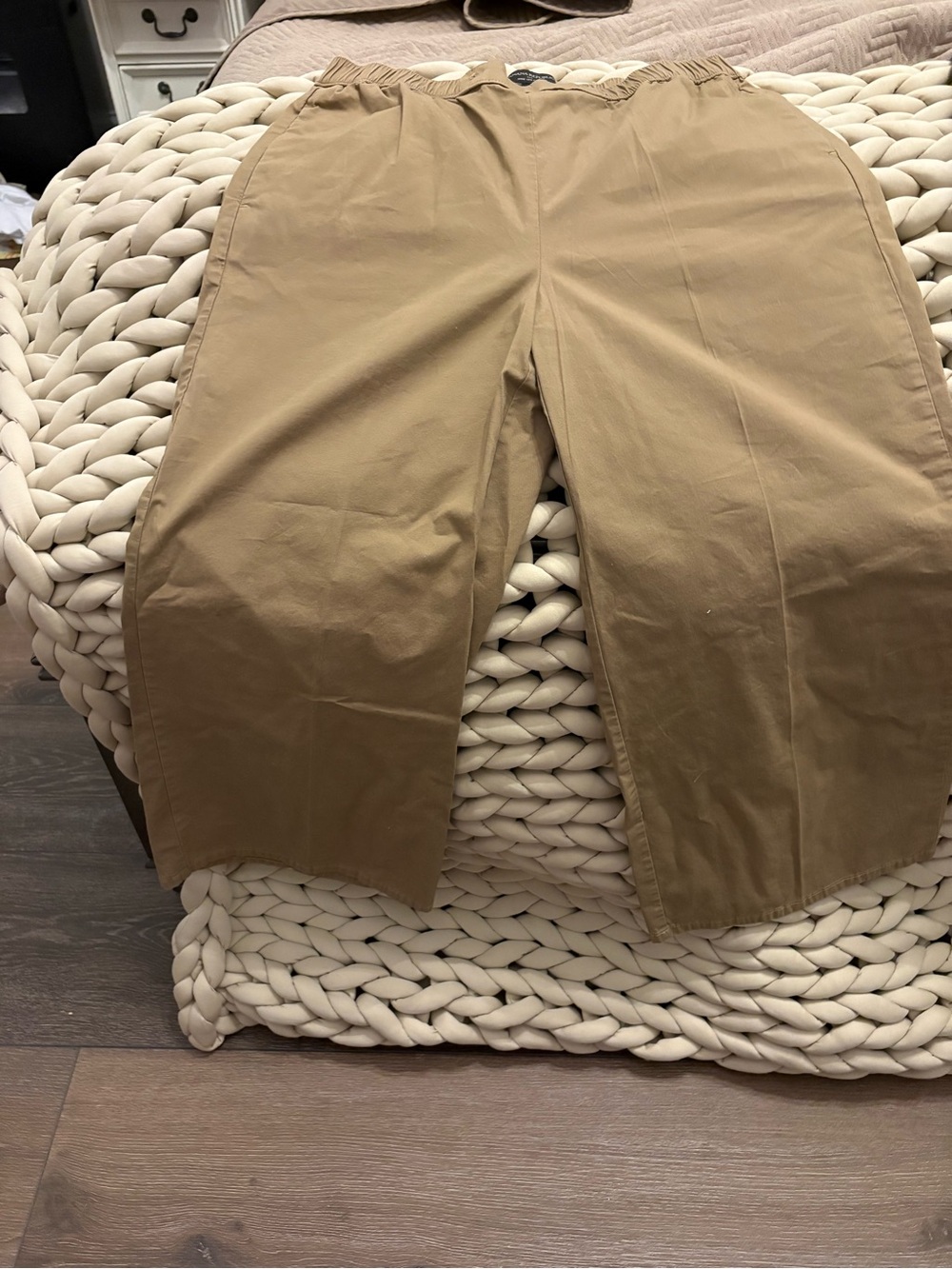 Banana Republic Woman’s Khaki Elastic-Waist Chinos - Tan